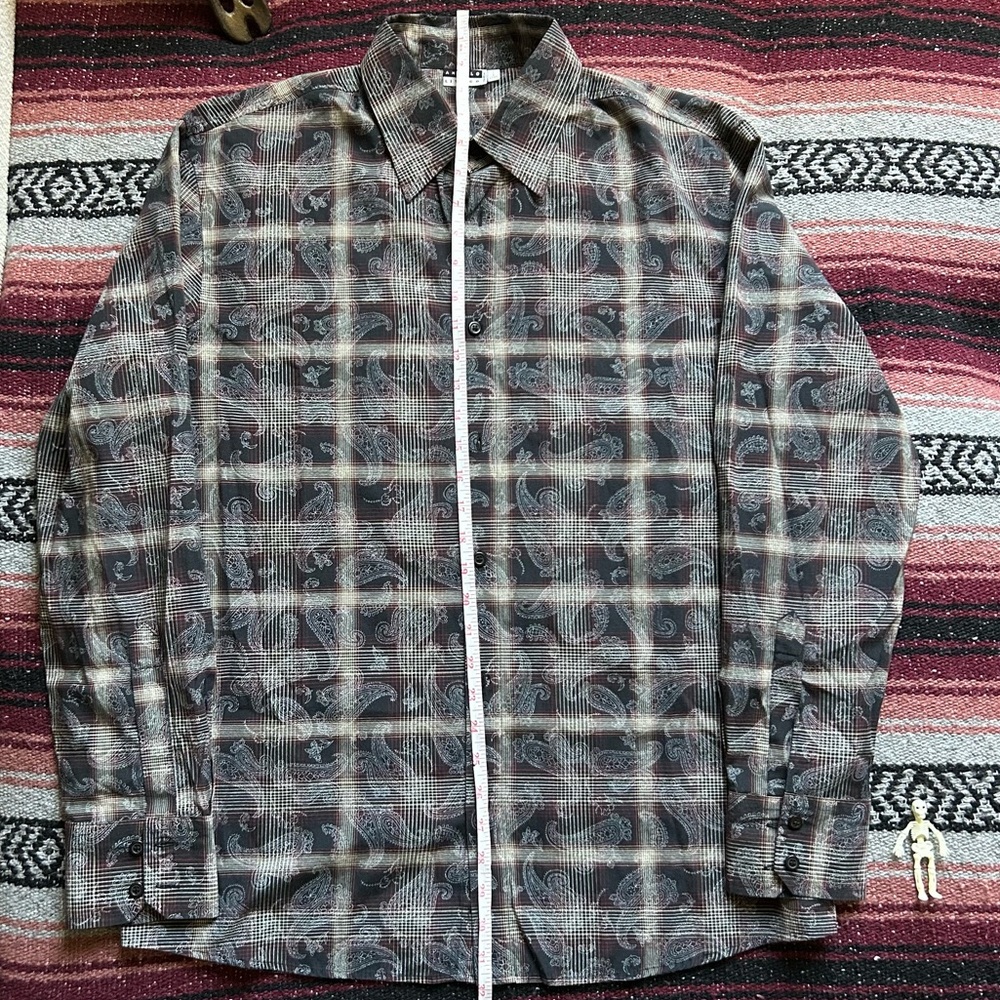 Angelo Litrico Paisley/plaid button down dress shirt size L. - Picture 4 of 8